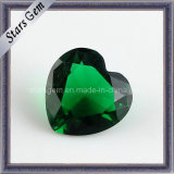 Emerald Color Heart Shape Glass for Jewelry