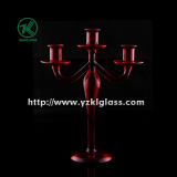 Red Glass Candle Holders for Home Decoration by BV