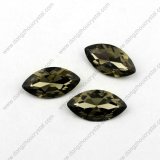 Charming Navette Machine Cut Crystal Black Diamond Glass Stones for Jewelry