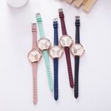 Customize Leather Strap Alloy Case Steel Quartz Wrist Watches (WY-130)