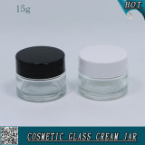 15ml 15g Cosmetic Clear Glass Cream Jar with Plastic Cap