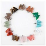 Wholesale Gemstone Agate Crystal Onyx Stone Butterfly Charms Pendulums