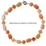 Semi Precious Stone Crystal Jewelry Fashion Necklace (ESB01383)