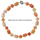 Semi Precious Stone Crystal Jewelry Fashion Necklace (ESB01383)