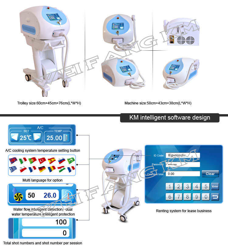Professional Elight IPL Shr 808nm Diode Laser Hair Removal Machine