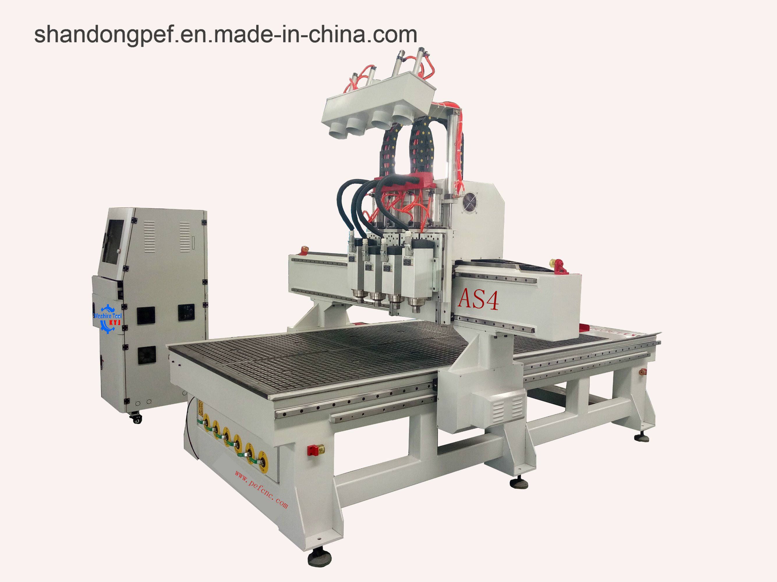 China Four Spindles with Pneumatic Cylinder CNC Routers Machine 1325as4