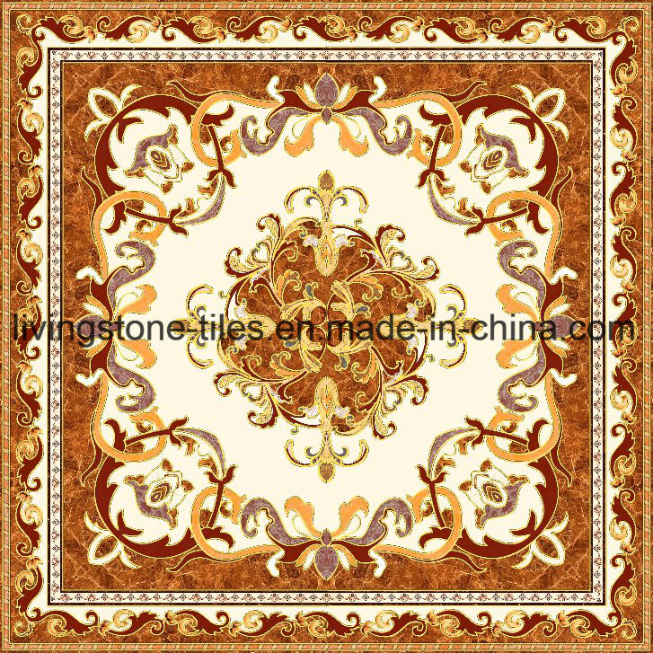 China 1200*1200mm Glazed Golden Carpet Puzzle Tiles Details China