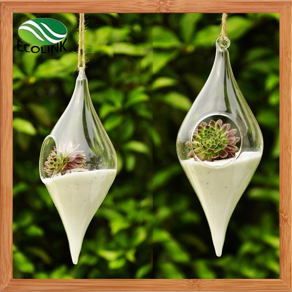 Olive Shape Transparent Glass Vase