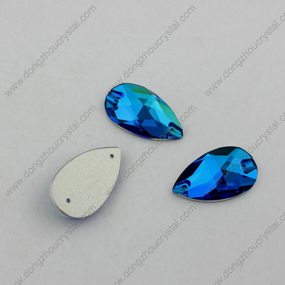 Flat Back Drop Blue Sew on Rhinestone From China Supplier