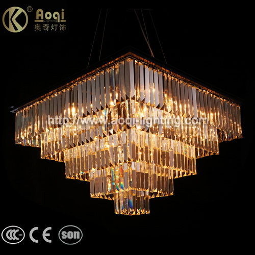 Square Luxury K9 Crystal Pendant Light