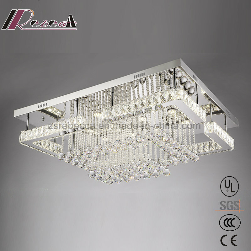 Modern Simple Square Crystal Ceiling Lamp for Living Room