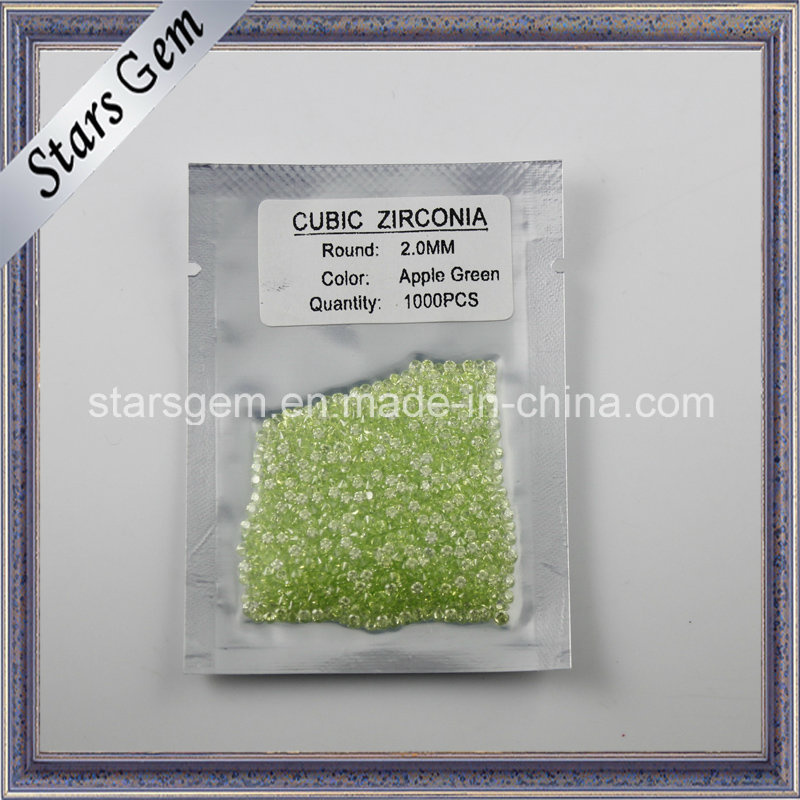Small Size Apple Green Wax Casting CZ Stones