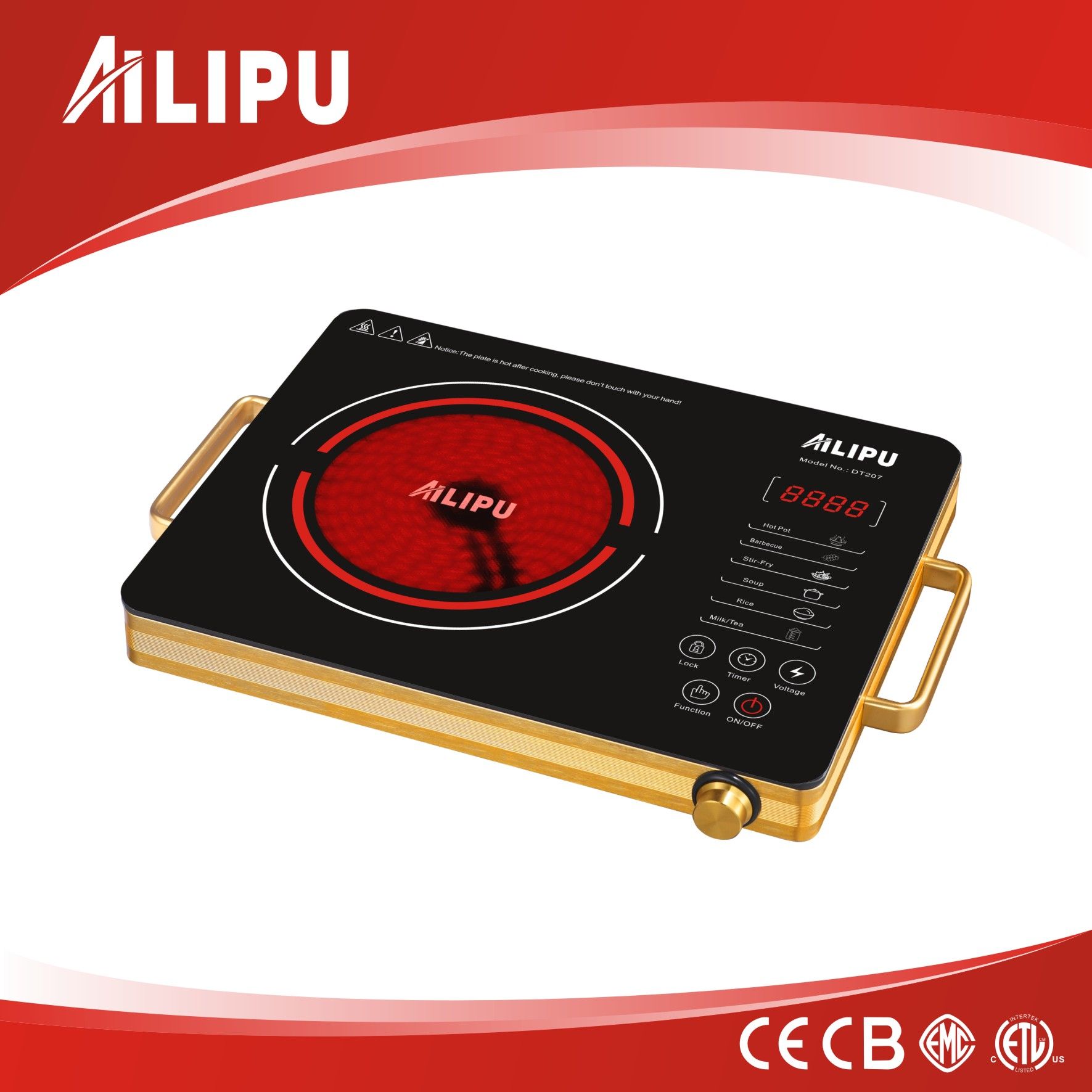 Most Popular Infrared Cooker/Ceramic Hob with Aluminium Body