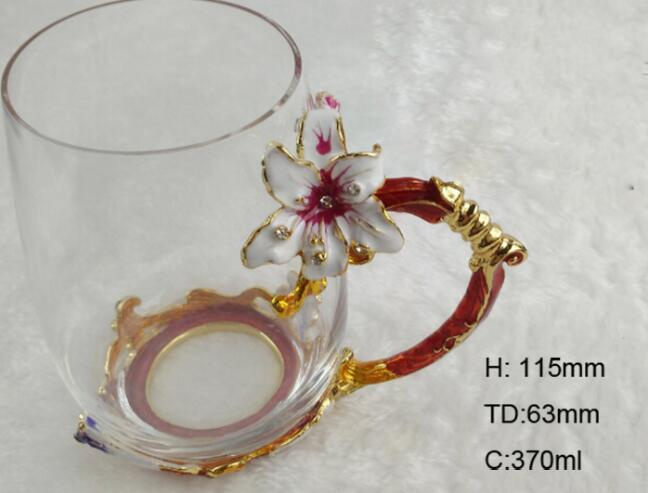 Beautiful Colored Enamel Diamond Glass Mug Tea Cup