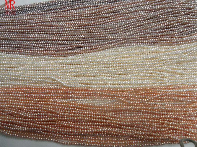 2-3mm AA Natural Round Freshwater Pearl Strands