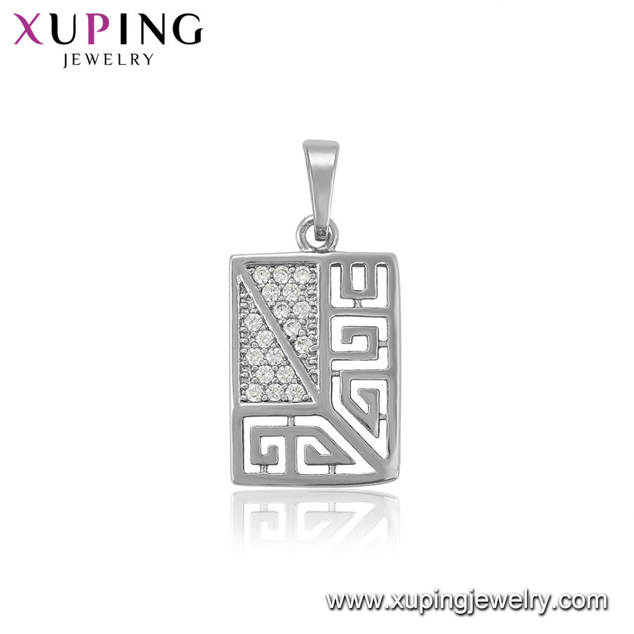 33716 Fashion Rhodium Plated Hot Sale Round Flower Shaped Cubic Zirconia Jewelry Pendant