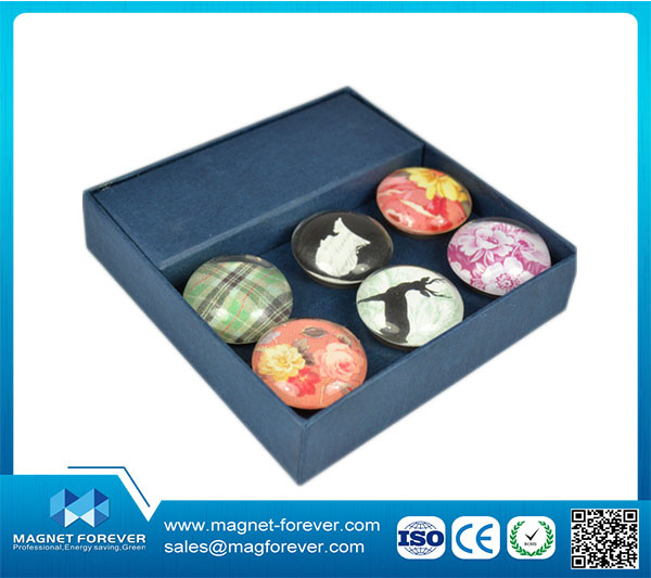 Ring Square Crystal Glass Fridge Magnets for Custom