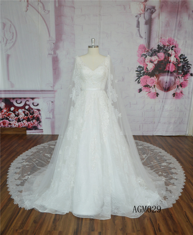 Fashion Ball Gown Women Wedding Dress Longsleeve