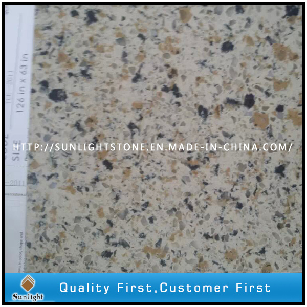 Artificial Engineered Quartz Stone for Countertops (with Double quartz Colors)