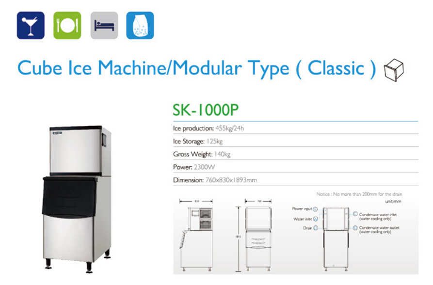 China Supplier 2300W Ice Machine for Commercial Use