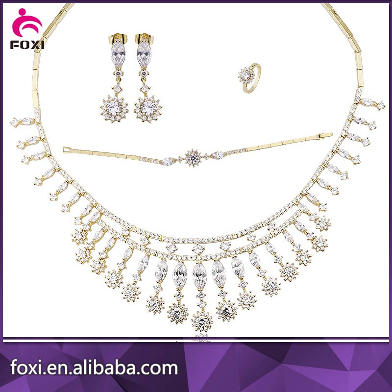 Big African Jewelry Sets Dubai Gold Plated Wedding Party Jewellery Set