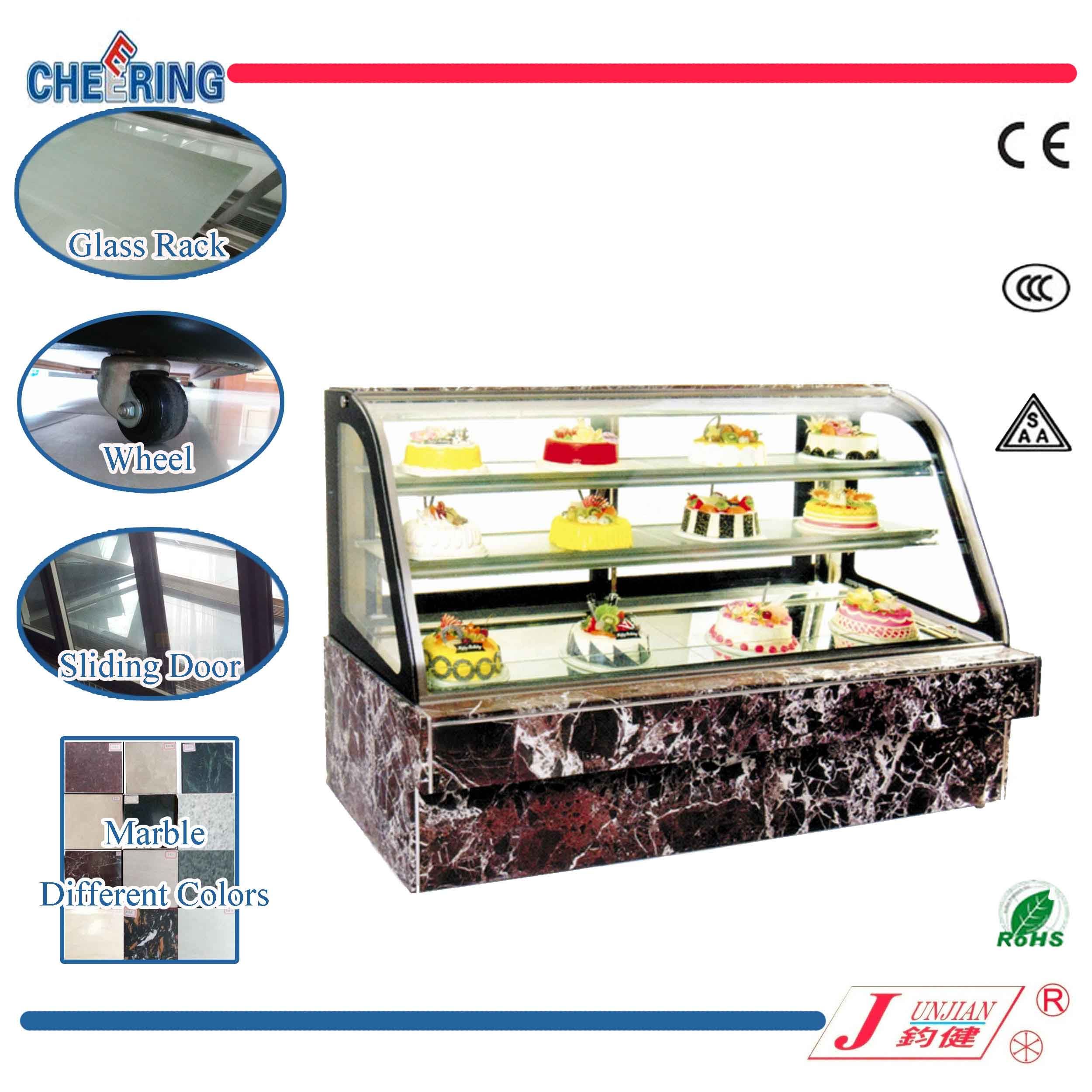 Double Arc Luxury Marble Cake display Showcase