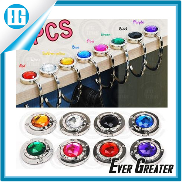 Womens Bag Purse Hooks Crystal Folding Handbag Hanger