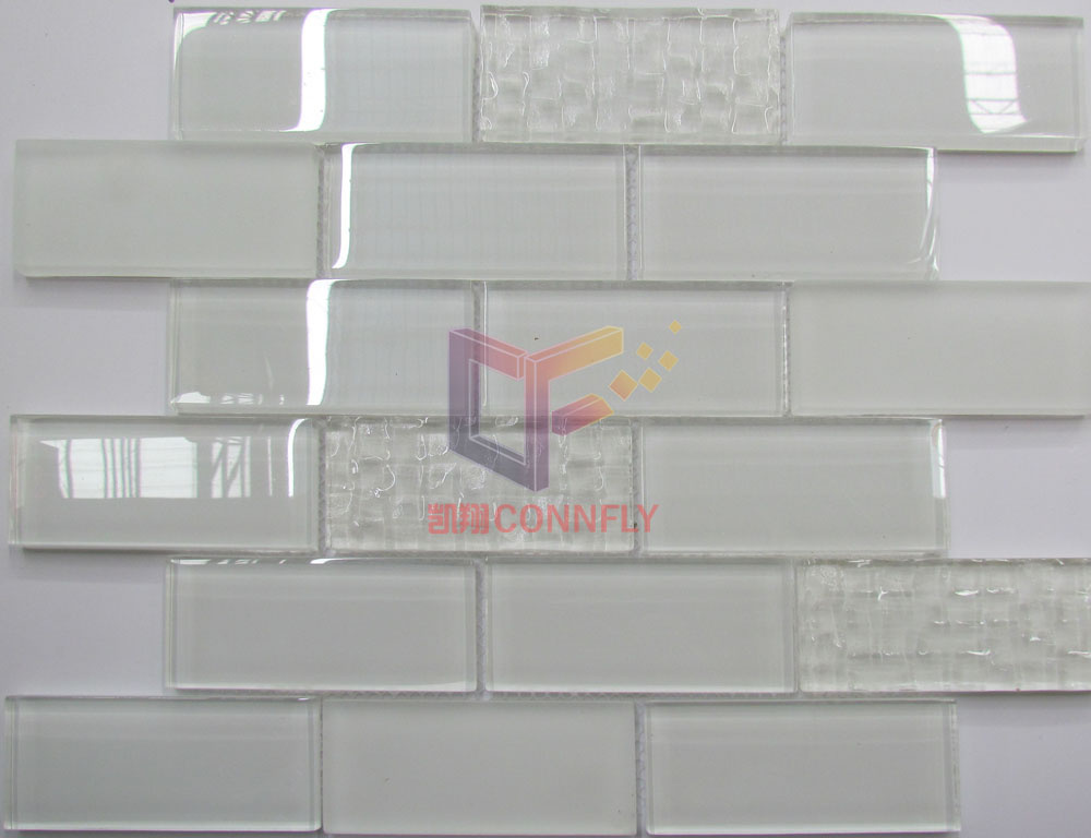 White Color Glass Crystal Mosaic Tiles (CFC593)