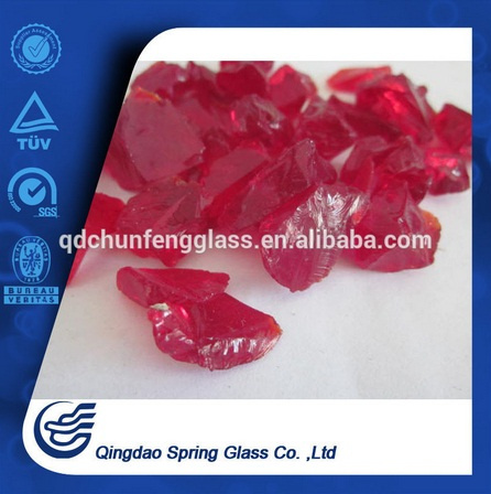 Decorative Dark Red Clear Glass Chips