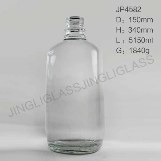 Big Capacity Crystal Clear Glass Wine Bottle with Screw Cap