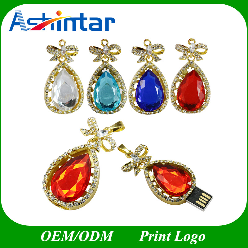 Crystal USB Flash Disk Waterproof Mini Jewelry USB Flash Drive