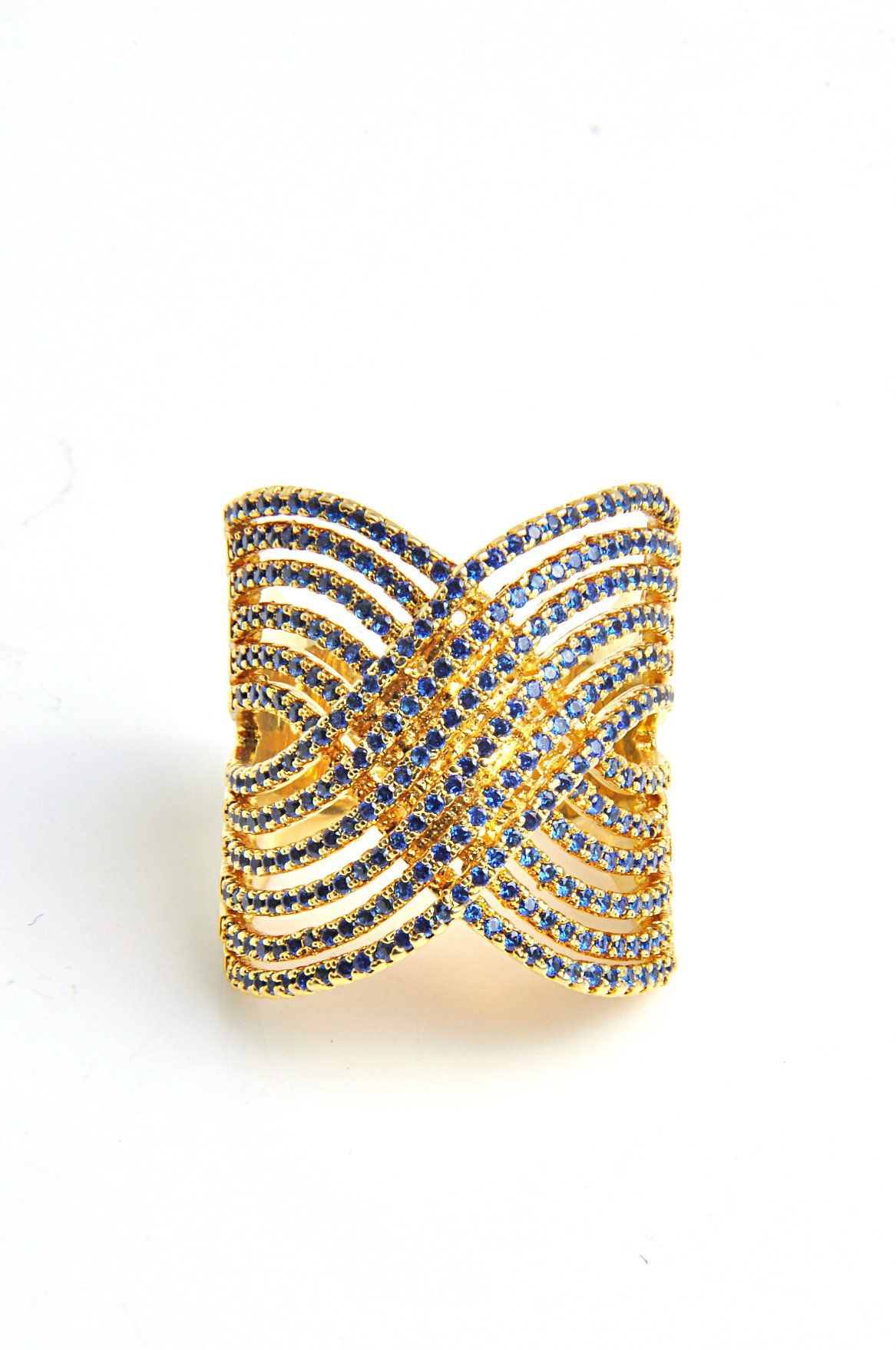 Gold Plating Fashion 925 Sterling Silver Ring with CZ