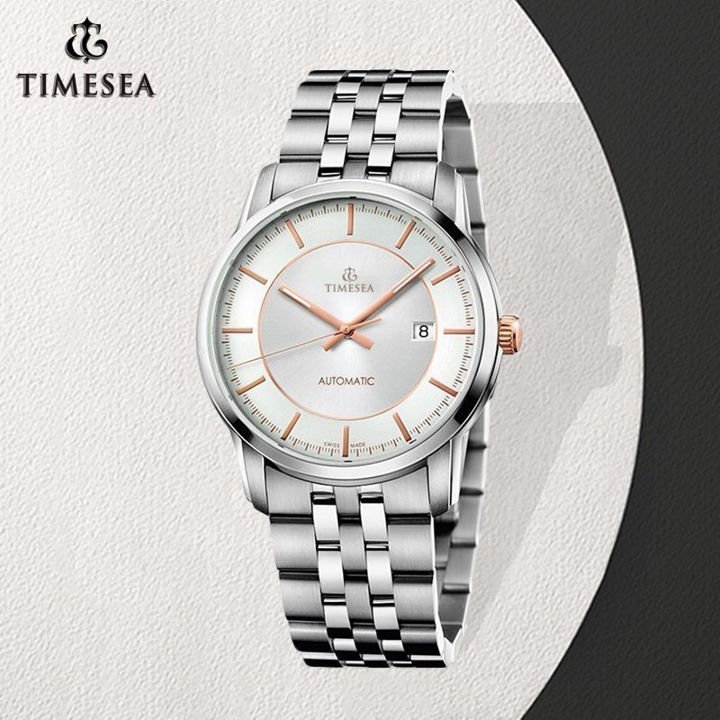 Mens Stainless Steel Wrist Watch Autoamtic Watch with Mineral Glass72736