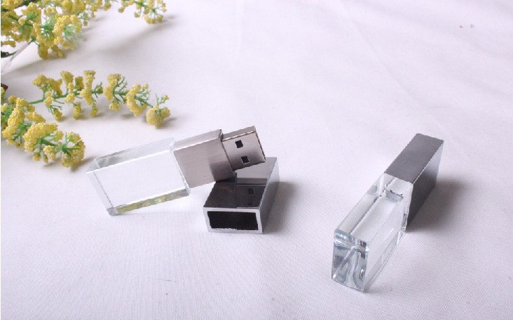 Laser Logo Transparent USB Pen Drive 64GB Memory Stick Crystal