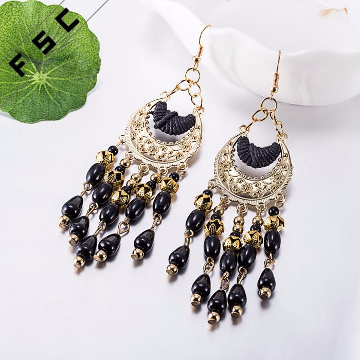 Fashion Jewelry Gold Plated Geometrical Shape Bohemian Style Dangle Earrings