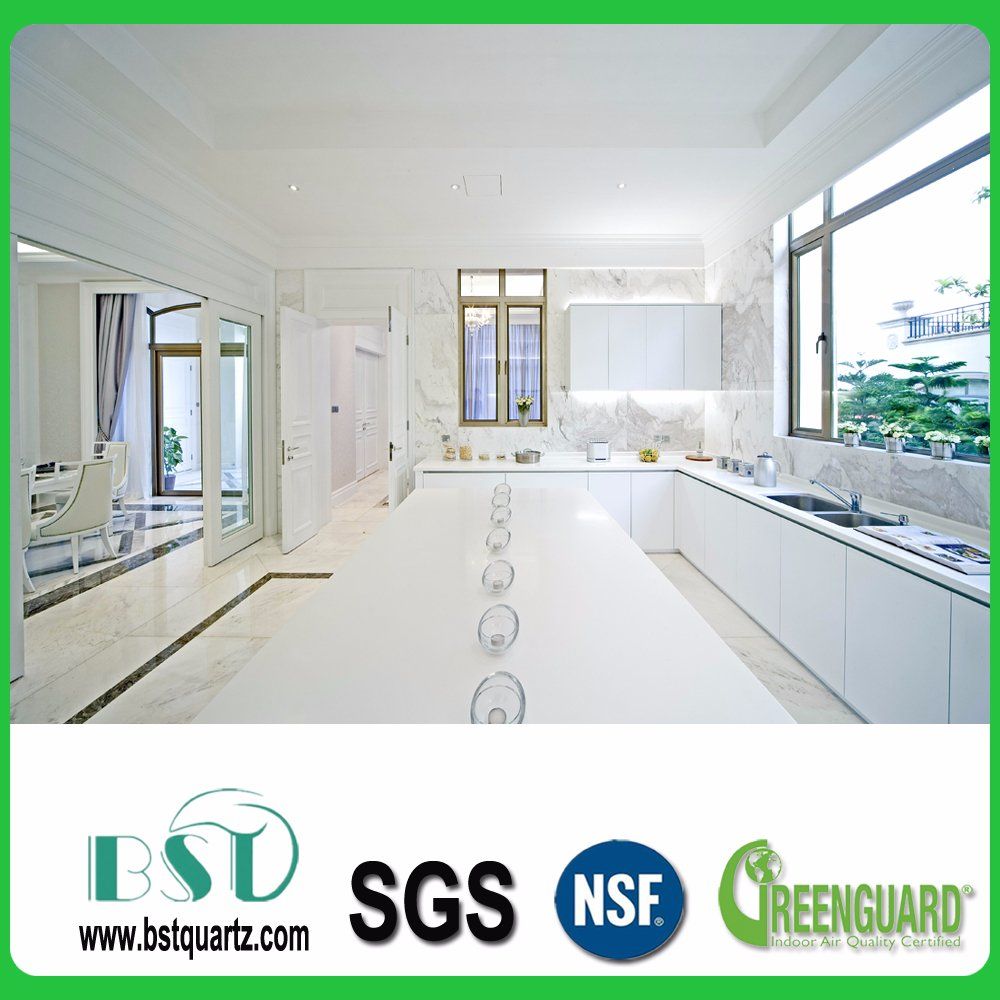 Absolute White Quartz Stone Countertop