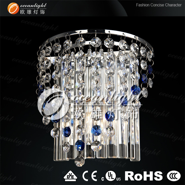 Modern Hotel Blue Crystal Wall Lighting, Decorative Wall Lamp Light, Wall Light Om88050-1