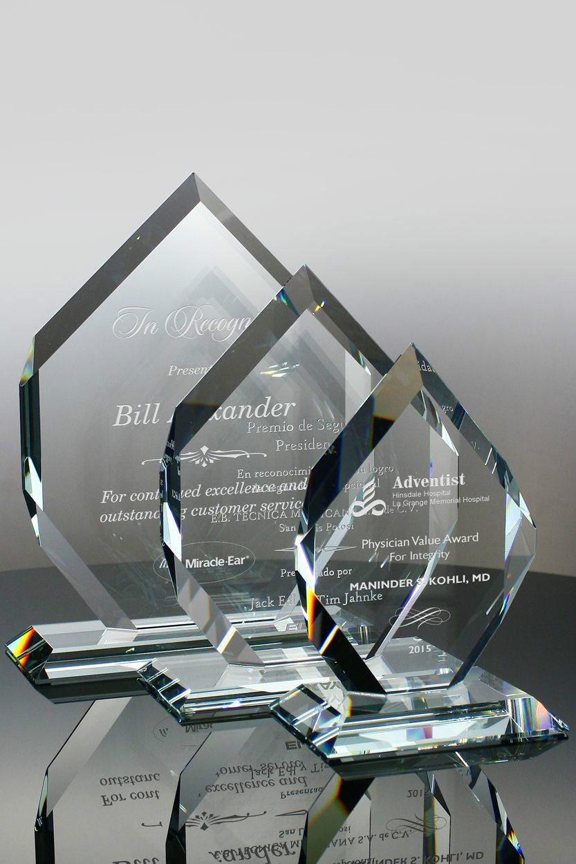Cartesian Clear Glass Award (#1232, #1441, #1233)
