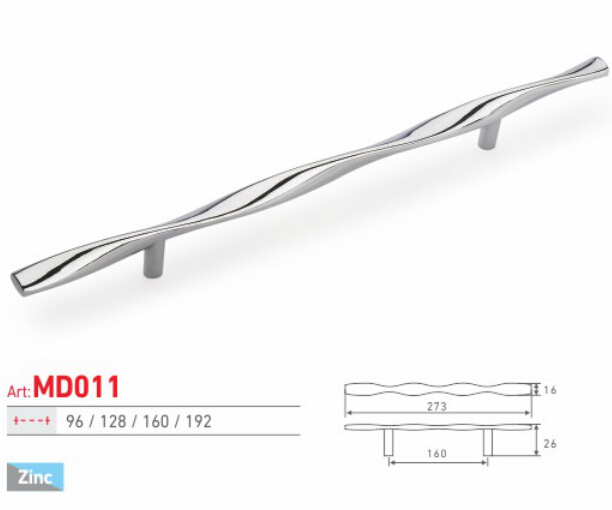 Modern Simple Design Zinc Alloy PC Finish Cabinet Handle (MD011)