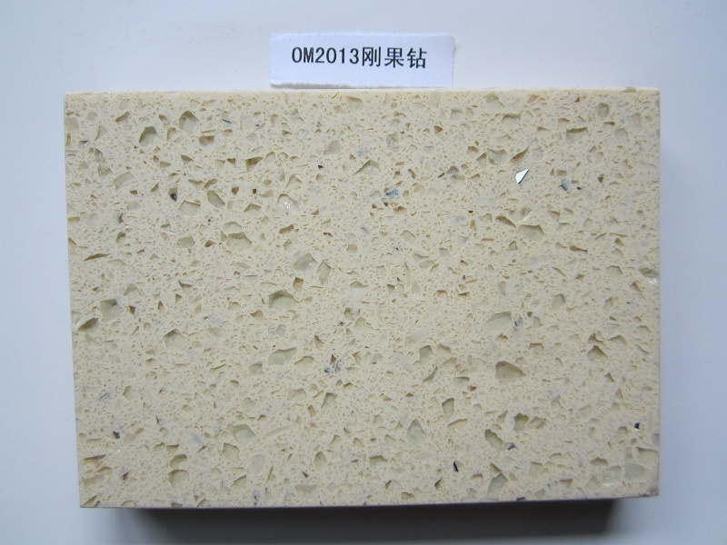 Yellow Crystal Quartz Slab, Beige Artificial Stone