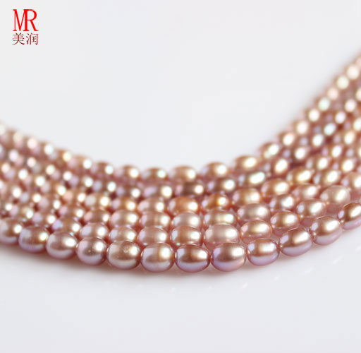 6-7mm Purple Rice Shape Freshwater Pearl Strand