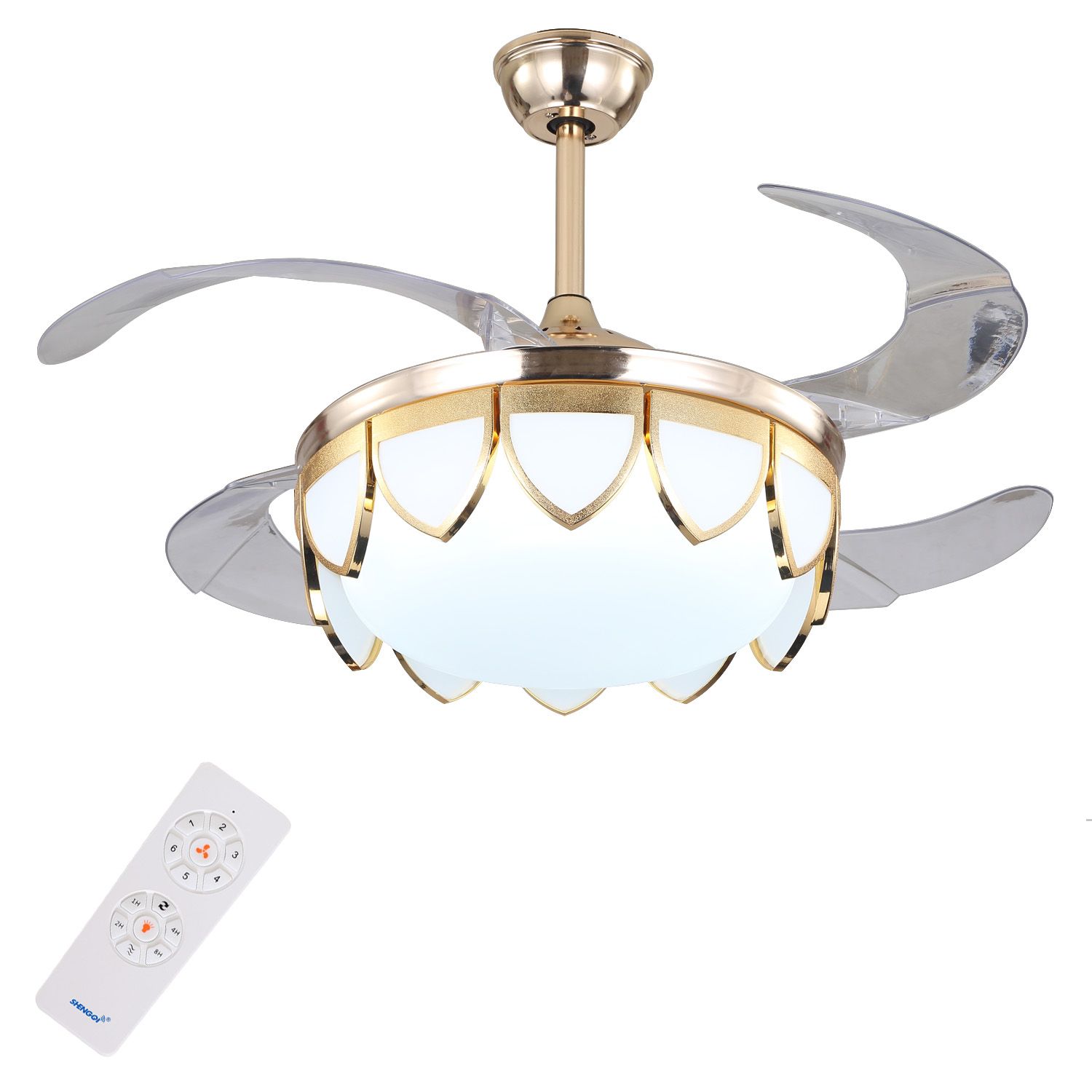 New Design AC DC Invisible Ceiling Fan Light with Remote Kit