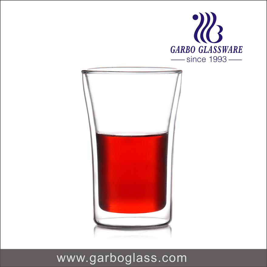 15oz High Quality Hand Blowing Borosilicate Double Wall Glass Tumbler for Water Drinking GB500160385
