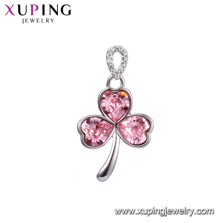 33666 Xuping Clover Gold Plated Heart Pendants for Women Crystals From Swarovski