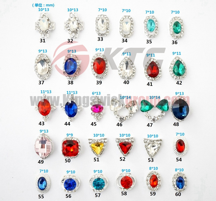 2017 Shiny Metallic Crystal Phone 3D Alloy Nail Art Tips Decorations DIY