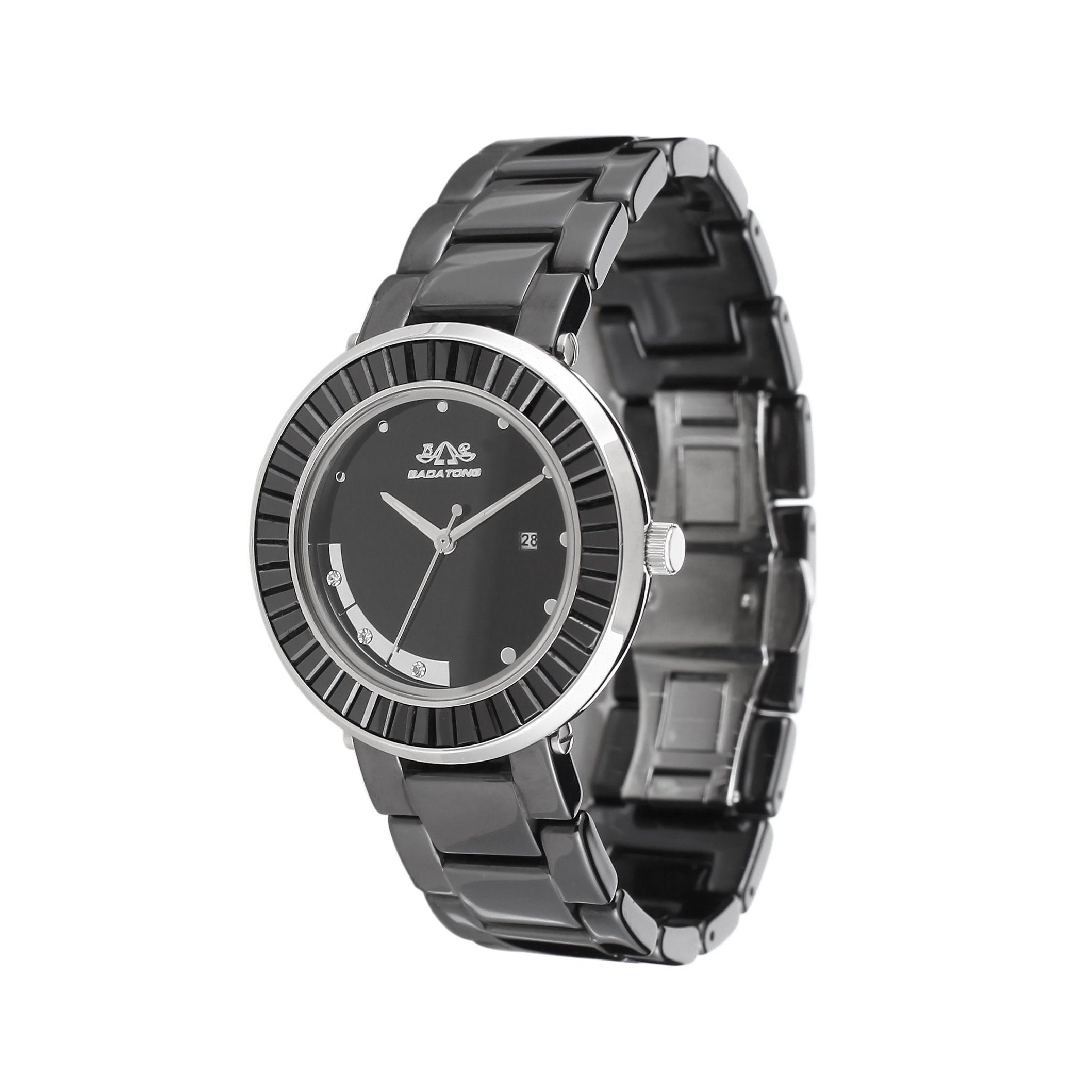 Christmas Promotion Ceramic, OEM, Mineral Crystal, Couple Wrist, Setting Square Bezel, Ceramic