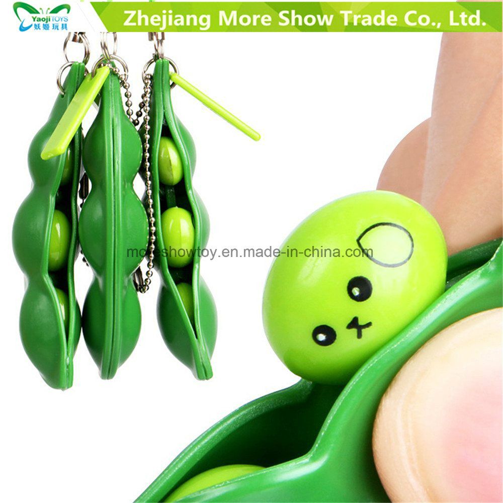 3 PCS Squeeze-a-Bean Soybean Stress Relieving Keychain Fidget Toys