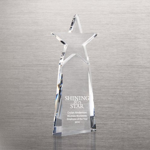 Clear Star Pinnacle Crystal Trophy