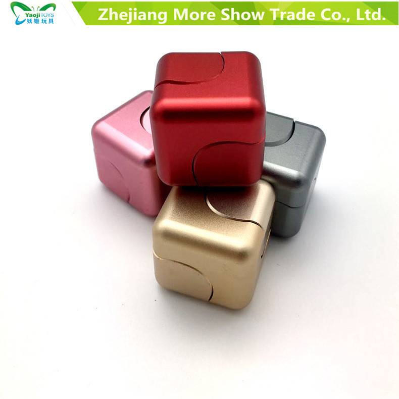 Metal Fidget Cube Dice EDC Hand Finger Spinner Fingertips Gyro Toys