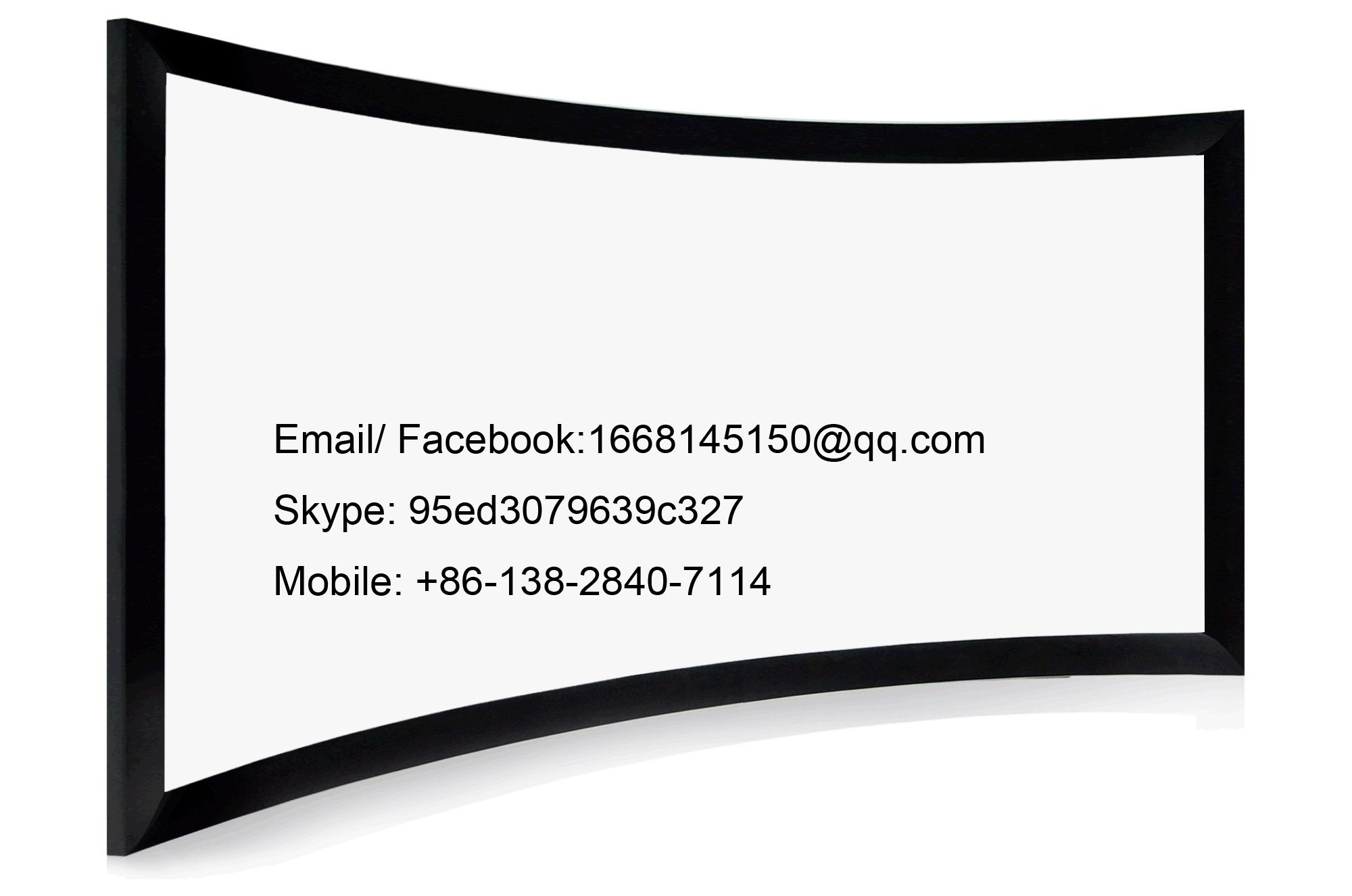 Super Quality Curved Fixed Frame Cinema Screen 300'' 16: 9 Drop Shipping